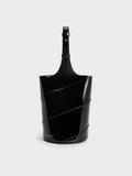 CHARLES & KEITH Women Trin Patent Cylindrical Bucket Bag_Noir
