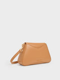 CHARLES & KEITH Women Sybill Trapeze Chain Handle Bag_Toffee
