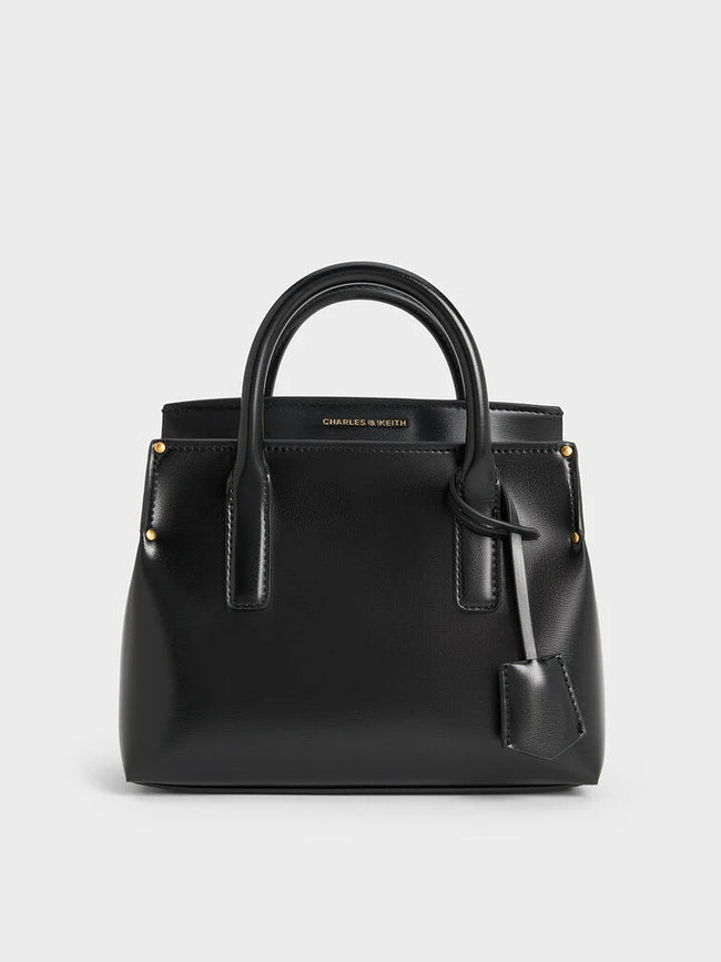 Rene Structured Top Handle Bag_Black