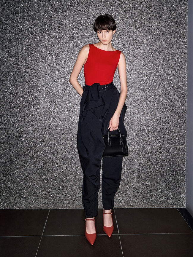 Rene Structured Top Handle Bag_Black