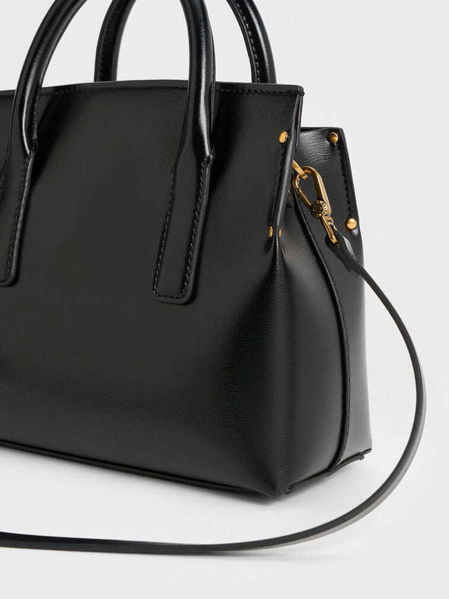 Rene Structured Top Handle Bag_Black