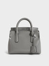 CHARLES & KEITH Rene Structured Top Handle Bag_Grey