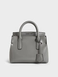 CHARLES & KEITH Rene Structured Top Handle Bag_Grey