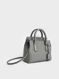 CHARLES & KEITH Rene Structured Top Handle Bag_Grey