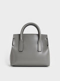 CHARLES & KEITH Rene Structured Top Handle Bag_Grey