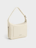 CHARLES & KEITH Women Xylia Elongated Hobo Bag_Cream