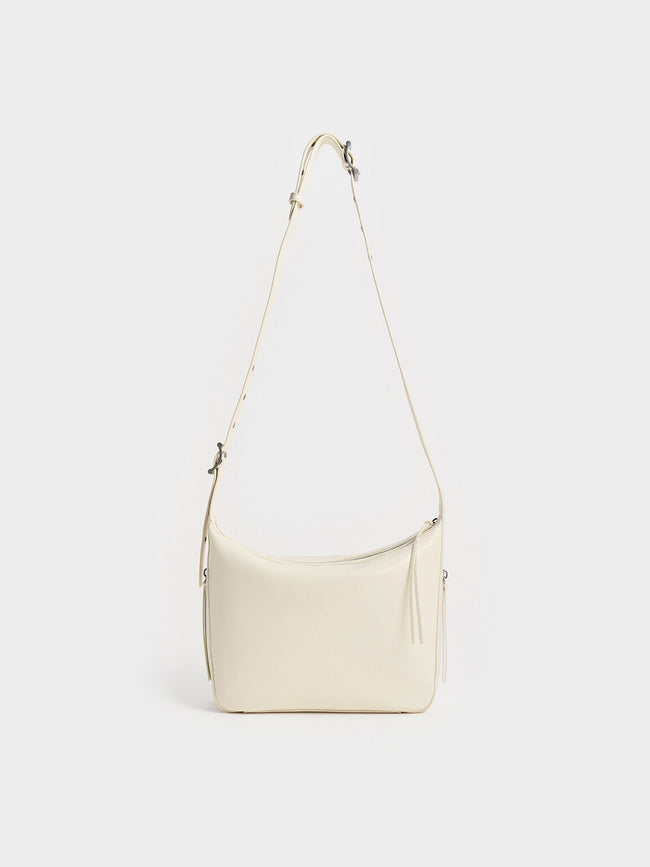 CHARLES & KEITH Women Xylia Elongated Hobo Bag_Cream
