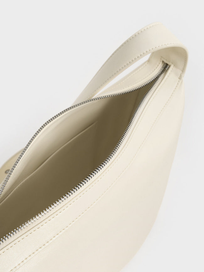 CHARLES & KEITH Women Xylia Elongated Hobo Bag_Cream