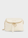 CHARLES & KEITH Apfra Quilted Crossbody Bag Cream