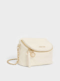 CHARLES & KEITH Apfra Quilted Crossbody Bag Cream