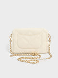 CHARLES & KEITH Apfra Quilted Crossbody Bag Cream