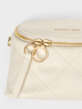 CHARLES & KEITH Apfra Quilted Crossbody Bag Cream