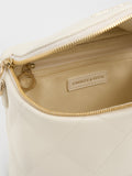 CHARLES & KEITH Apfra Quilted Crossbody Bag Cream