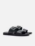 PEDRO- Steven Horsebit Slide Sandals Black