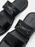 PEDRO- Steven Horsebit Slide Sandals Black