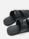 PEDRO- Steven Horsebit Slide Sandals Black