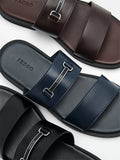 PEDRO- Steven Horsebit Slide Sandals Black