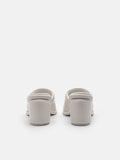 PEDRO Meissa Leather Heel Sandals-Chalk