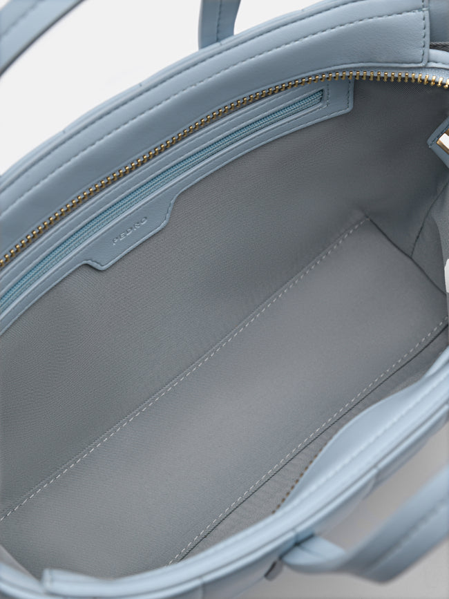 PEDRO Icon Raffia Mini Bucket Bag-Blue