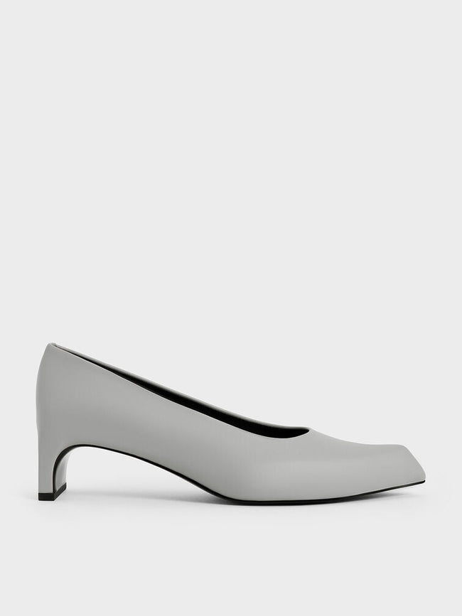CHARLES & KEITH Women Lorde Blade-Heel Pointed-Toe Pumps_Grey