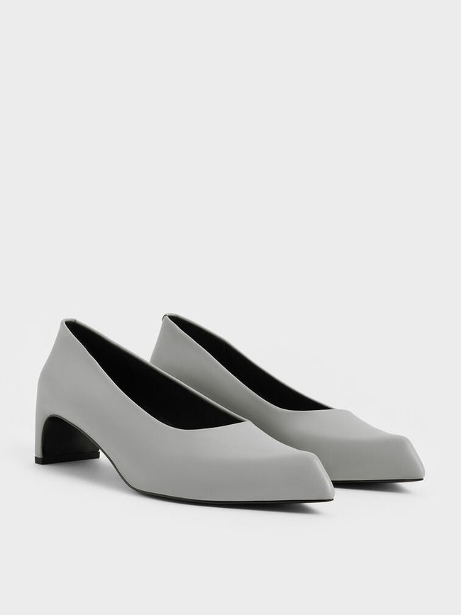 CHARLES & KEITH Women Lorde Blade-Heel Pointed-Toe Pumps_Grey