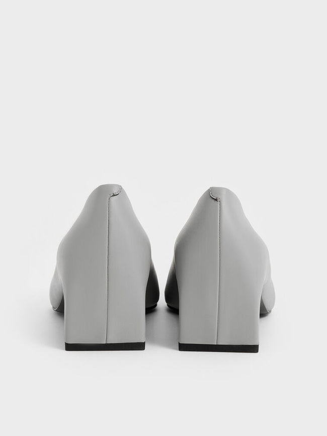 CHARLES & KEITH Women Lorde Blade-Heel Pointed-Toe Pumps_Grey