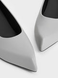 CHARLES & KEITH Women Lorde Blade-Heel Pointed-Toe Pumps_Grey