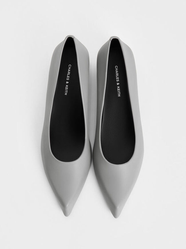 CHARLES & KEITH Women Lorde Blade-Heel Pointed-Toe Pumps_Grey
