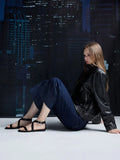 CHARLES & KEITH Crossover-Strap Square-Toe Sandals_Black