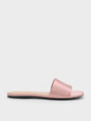 CHARLES & KEITH Metallic Wide-Strap Slide Sandals_Nude