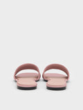CHARLES & KEITH Metallic Wide-Strap Slide Sandals_Nude
