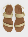 CHARLES & KEITH Yvette Double-Strap Sandals_Green