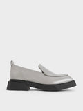 Lorde Geometric Square-Toe Loafers _Grey