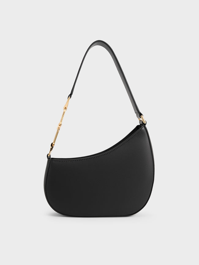 CHARLES & KEITH Women Agatha Chain-Strap Shoulder Bag_Black