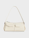 CHARLES & KEITH Rachel Elongated Front-Pocket Chain-Handle Bag_Cream