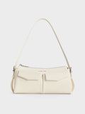 CHARLES & KEITH Rachel Elongated Front-Pocket Chain-Handle Bag_Cream