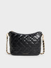 CHARLES & KEITH Duo Quilted Slouchy Hobo Bag_Black