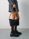 CHARLES & KEITH Duo Quilted Slouchy Hobo Bag_Black