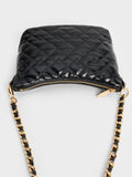 CHARLES & KEITH Duo Quilted Slouchy Hobo Bag_Black