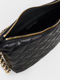 CHARLES & KEITH Duo Quilted Slouchy Hobo Bag_Black