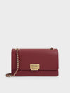 CHARLES & KEITH Everline Braided-Strap Shoulder Bag_Burgundy