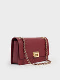 CHARLES & KEITH Everline Braided-Strap Shoulder Bag_Burgundy