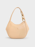 CHARLES & KEITH Kora Metallic-Accent Tote Bag_Beige
