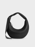 CHARLES & KEITH Mini Toni Knotted Crescent Hobo Bag_Noir