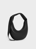 CHARLES & KEITH Mini Toni Knotted Crescent Hobo Bag_Noir