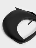 CHARLES & KEITH Mini Toni Knotted Crescent Hobo Bag_Noir