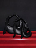 CHARLES & KEITH Micro Toni Knotted Crescent Hobo Bag_Noir