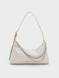 CHARLES & KEITH Women Atwood Chain Shoulder Bag_Shell Grey