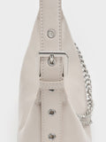 CHARLES & KEITH Women Atwood Chain Elongated Shoulder Bag -Shell Grey