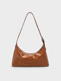 CHARLES & KEITH Women Atwood Chain Elongated Shoulder Bag -Distressed Tan